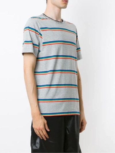 Shop Àlg Striped T-shirt In Grey