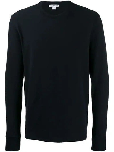 Shop James Perse Long-sleeve Fitted Sweater In Blue