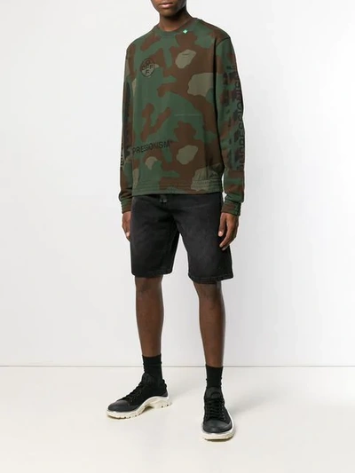 Shop Off-white Camouflage Print Sweatshirt - Green