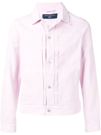 Shop Natural Selection Denim Bomber Jacket In Pink