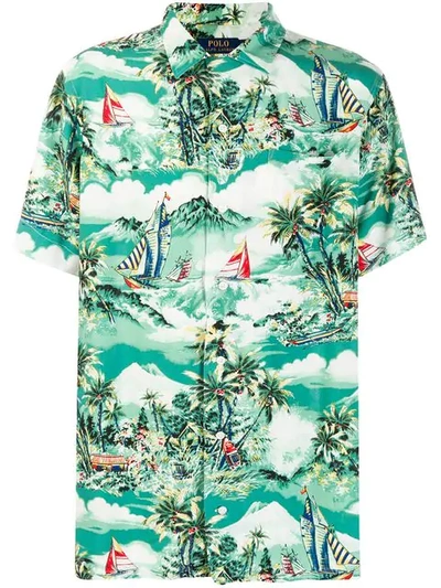 Shop Polo Ralph Lauren Tropical Print Shirt - Green