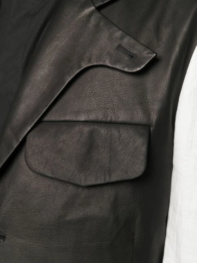 Shop Yohji Yamamoto Contrasting Panels Blazer In Black