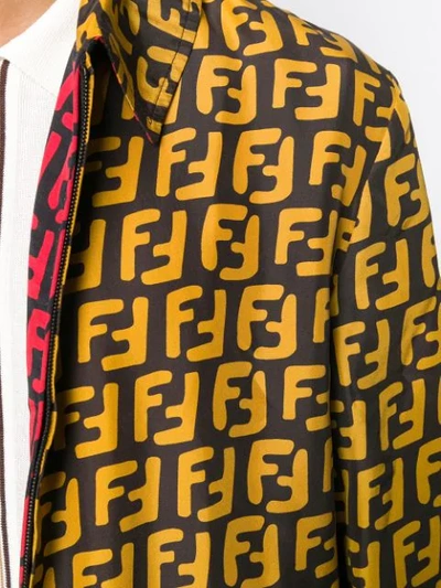 Shop Fendi Ff Print Reversible Jacket In Brown