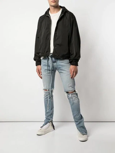 Shop Fear Of God Hooded Jacket In Black