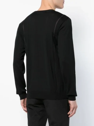 Shop Mackintosh 0002 V-neck Jumper In Black