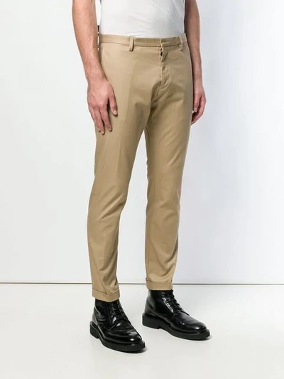 Shop Dsquared2 Skinny Chino Trousers In Neutrals