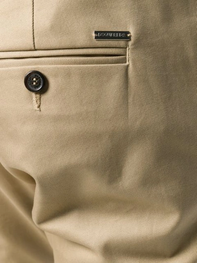 Shop Dsquared2 Skinny Chino Trousers In Neutrals
