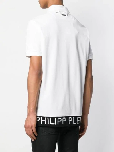 Shop Philipp Plein Chestt Skull Polo Shirt In White