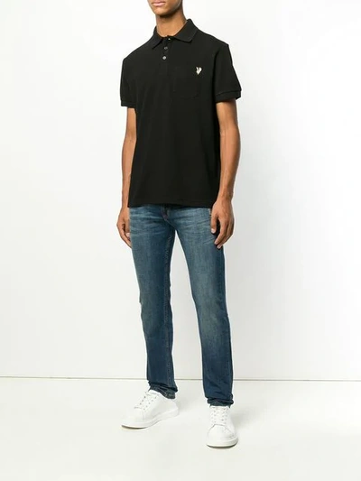Versace Jeans Logo Polo Shirt In Black | ModeSens