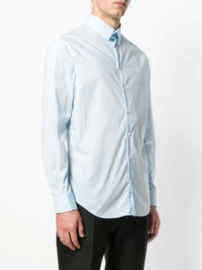 Shop Giorgio Armani Plain Shirt In Blue