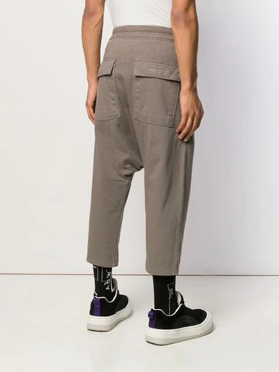 Shop Rick Owens Drkshdw Cropped-hose Mit Tiefem Schritt - Nude In Neutrals