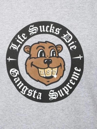 Supreme Cartoon Bear Print T-shirt In Grey