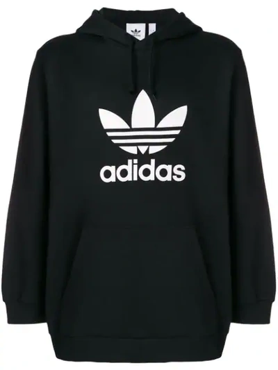 Shop Adidas Originals Trefoil Hoodie In Black