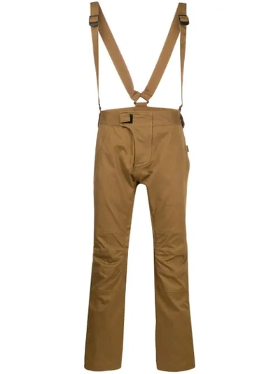 Shop Dsquared2 Zip Detail Cargo Trousers With Suspenders In Neutrals