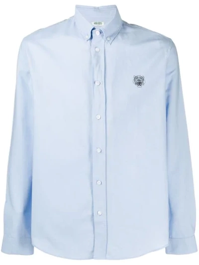 Shop Kenzo Embroidered Tiger Shirt - Blue