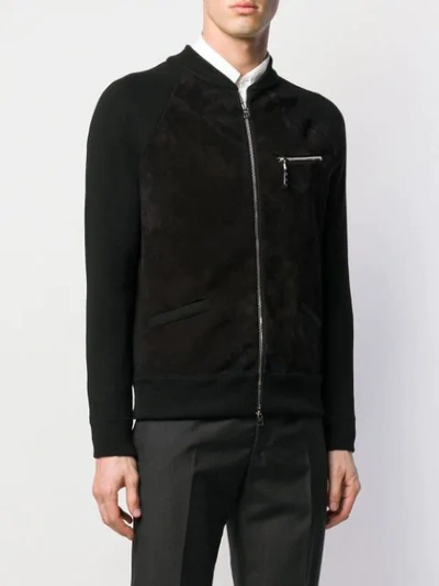 Shop Alexander Mcqueen Panelled Bomber Jacket In Black