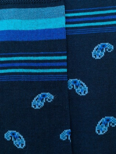 Shop Etro Paisley Socks In Blue
