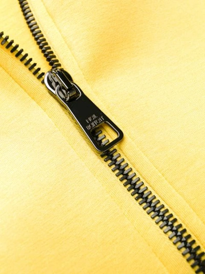 Shop Neil Barrett Panelled Zipped Hoodie In Yellow