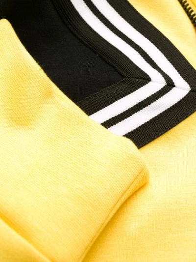 Shop Neil Barrett Panelled Zipped Hoodie In Yellow