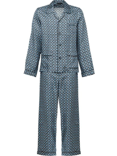 Shop Prada Argyle Print Pyjamas - Blue