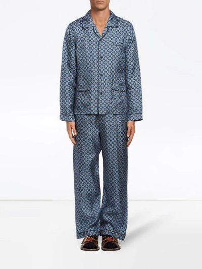 Shop Prada Argyle Print Pyjamas - Blue