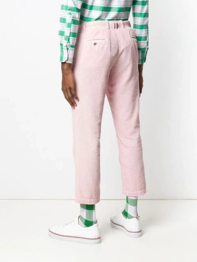 Shop Thom Browne Garment Dye Corduroy Chino In Pink