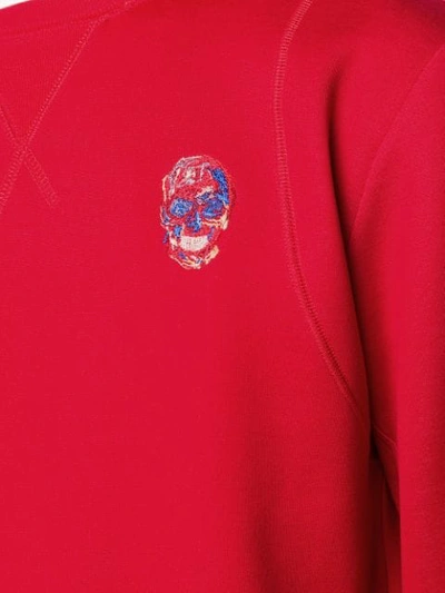 Shop Alexander Mcqueen Skull Motif Sweatshirt In Red