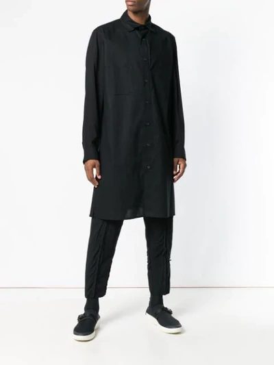 Shop Yohji Yamamoto Long Length Shirt In Black