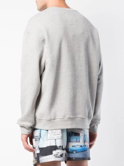 Shop Adaptation Crew Neck Printed Sweatshirt In Grey