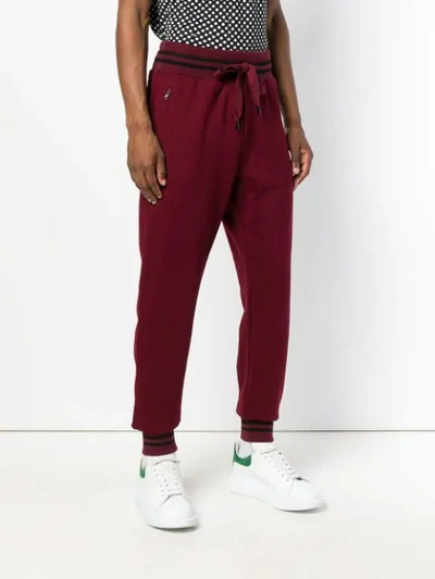 Shop Dolce & Gabbana Drawstring Track Pants In Red