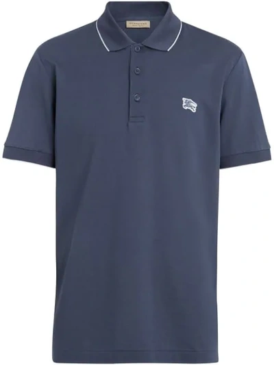 Shop Burberry Poloshirt Mit Klassischem Kragen In Blue