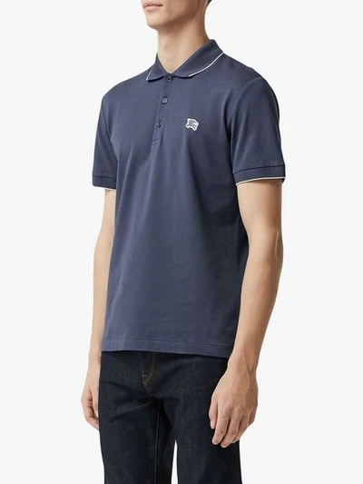 Shop Burberry Poloshirt Mit Klassischem Kragen In Blue