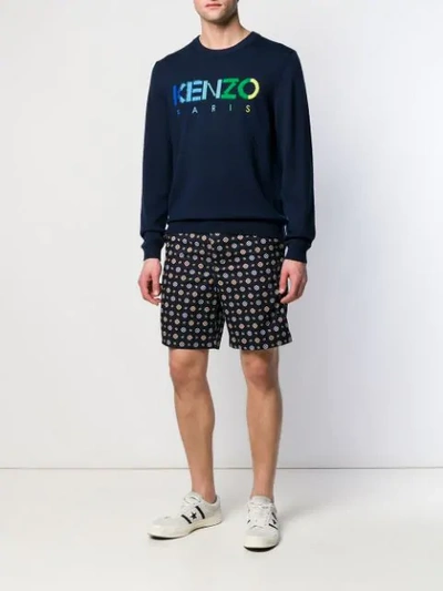 Shop Kenzo 'medallions' Shorts In Blue