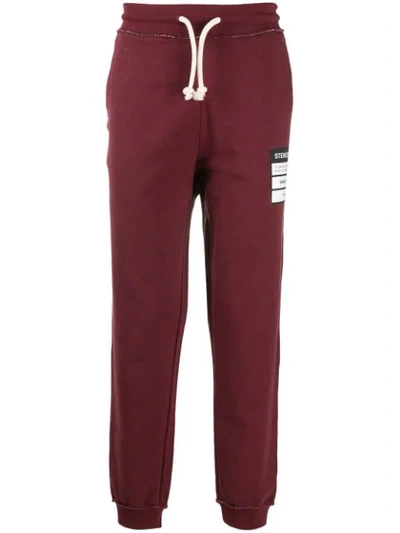 Shop Maison Margiela Drawstring Track Pants In Red