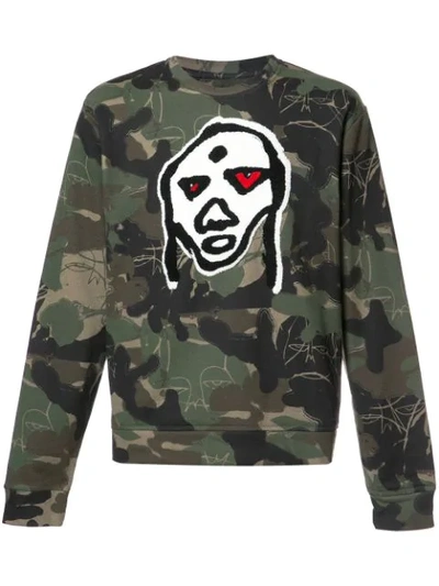 Shop Haculla Camouflage Print Sweatshirt In Green