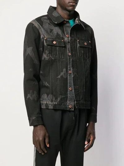 Shop Paura X Kappa Denim Jacket In Black