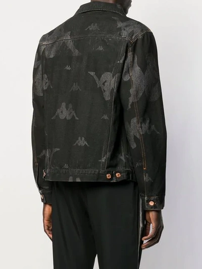 Shop Paura X Kappa Denim Jacket In Black