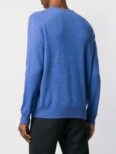 Shop Polo Ralph Lauren Cashmere Logo Jumper In Blue