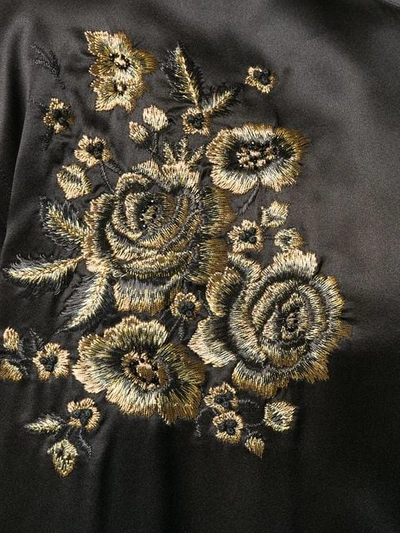 Shop Saint Laurent Floral Embroidered Shirt In Black