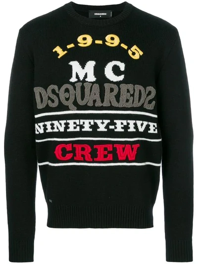 Shop Dsquared2 Ninety-five Crew Jumper In Black