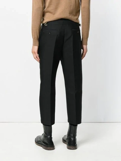 Shop Rick Owens Cropped Tailored Trousers In Black