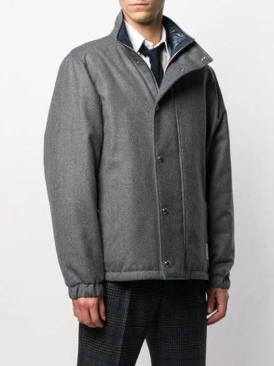 Shop Thom Browne Reversible Bomber Jacket In Grey