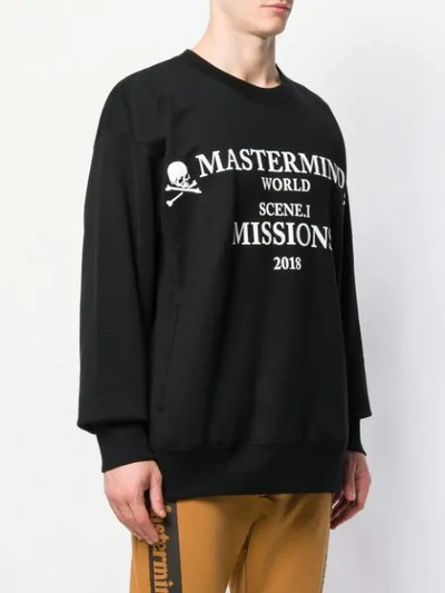 Shop Mastermind Japan Logo Print Sweatshirt - Black