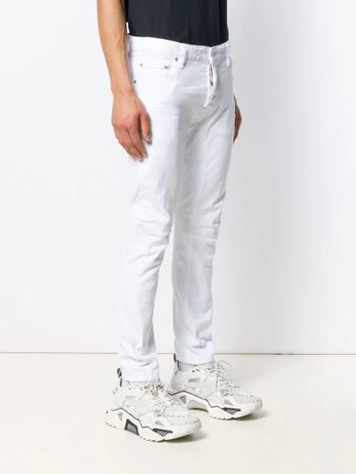 Shop Dsquared2 Tapered Panelled Jeans In White