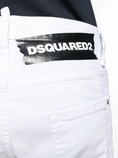 DSQUARED2 拼接锥形牛仔裤 - 白色