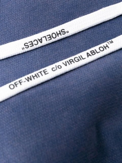 Shop Off-white Logo Print Hoodie In Blue