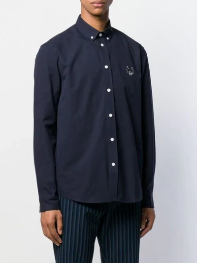 Shop Kenzo Embroidered Tiger Shirt In Blue