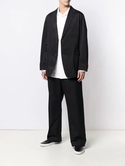 Shop Yohji Yamamoto Classic Fitted Blazer In Black