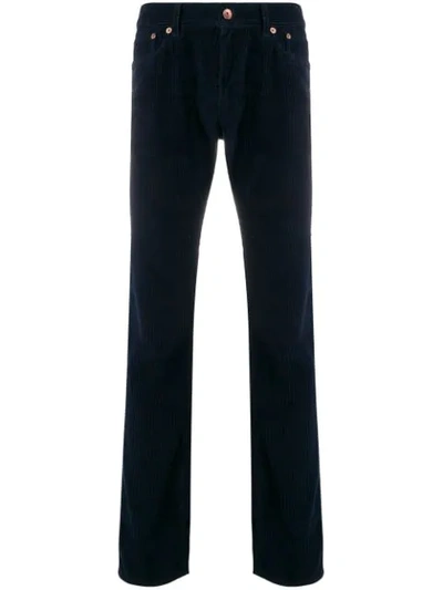 Shop President's Corduroy Slim Trousers - Blue