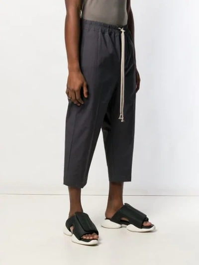 Shop Rick Owens Cropped Tailored Trousers In Blue